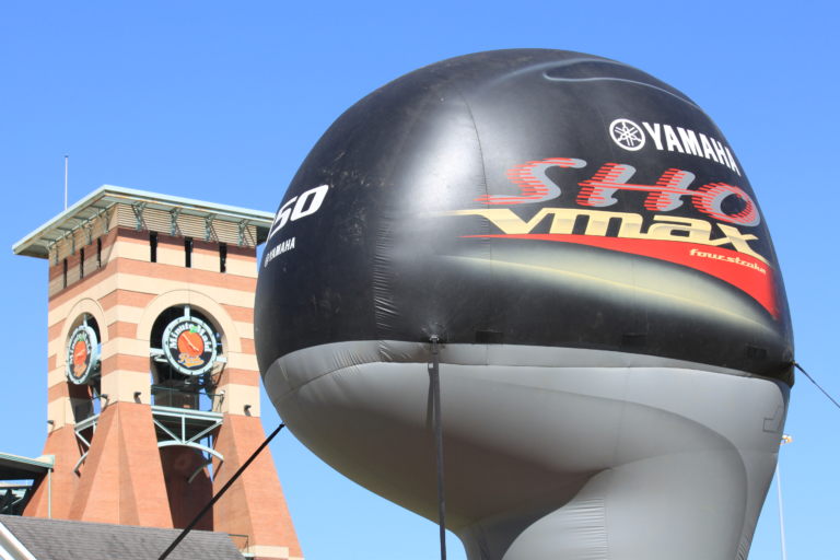 Yamaha outboard display outside the 2017 Bassmaster Classic venue