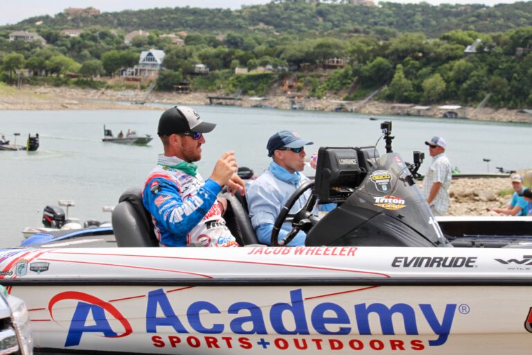 Jacob Wheeler fishing on Lake Travis